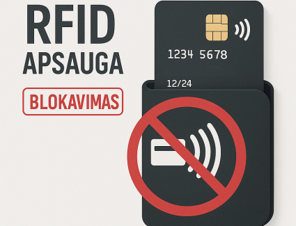 rfid apsauga piniginėse ir kortelinėse