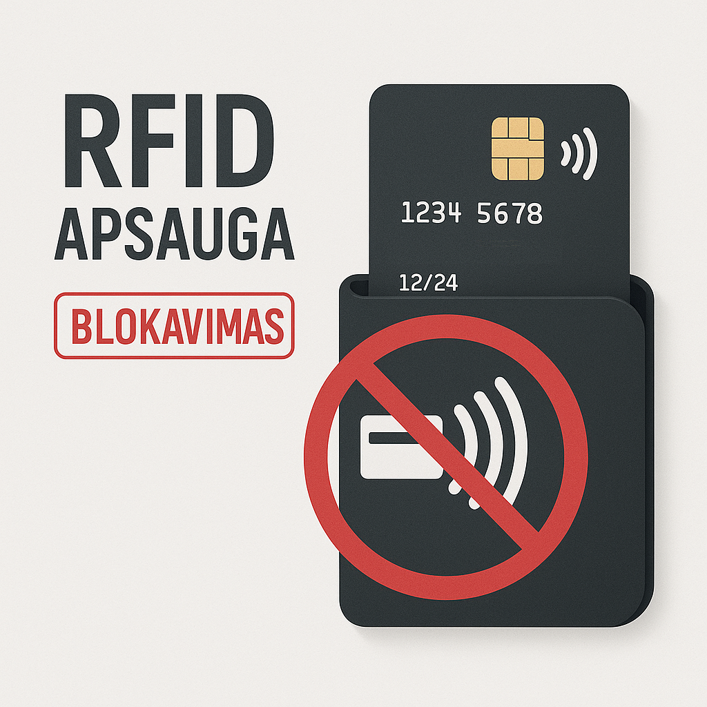 rfid apsauga piniginėse ir kortelinėse