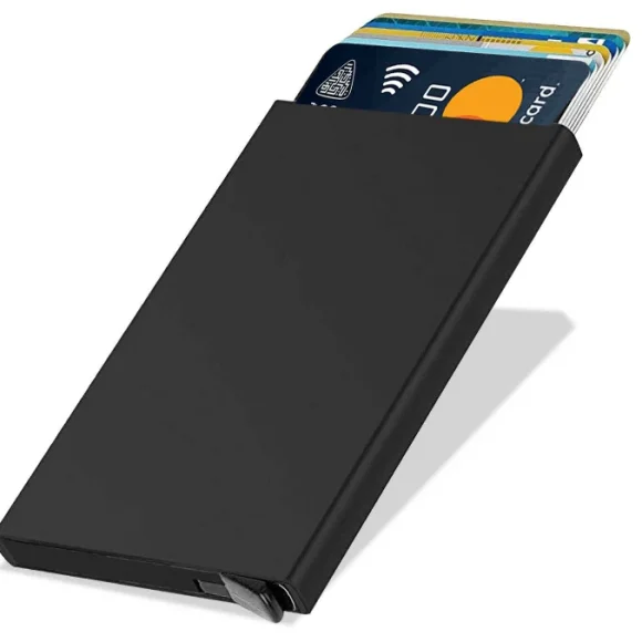 kortelių dėklas su rfid apsauga, patogiai išsistumia kortelės paeiliui